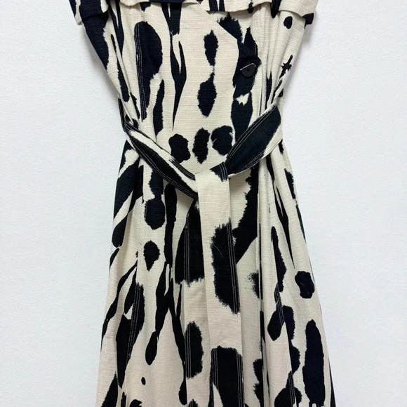 NWT $460 Stine Goya Gina Abstract Structured Cotton Dress - Wrap Tie-Waist Dress - Picture 5 of 9